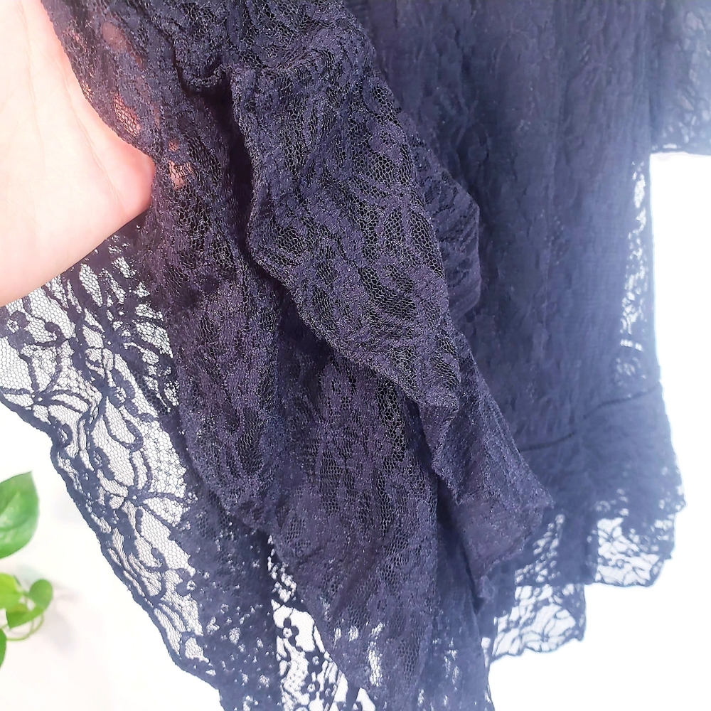 NWT FRENCH CONNECTION Lace Long Sleeve Mini Dress - Picture 7 of 12